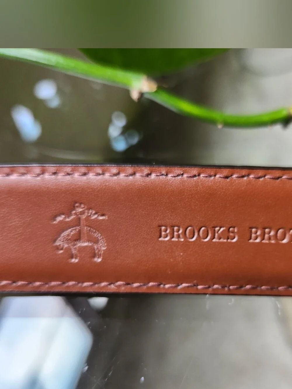 NWT Brooks Brothers Belt Mens 44 Brown Genuine Leather Dress Burnished Brass